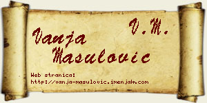 Vanja Mašulović vizit kartica